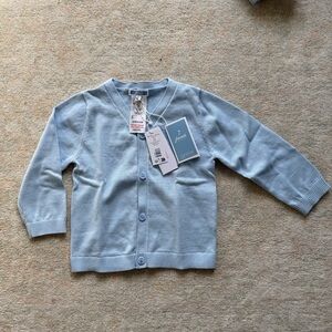 Jacadi Baby Blue V-Neck Button Cardigan